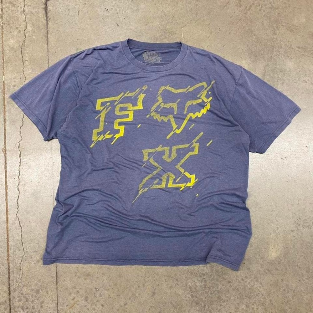 Fox Racing graphic‎ tee in blue and yellow
